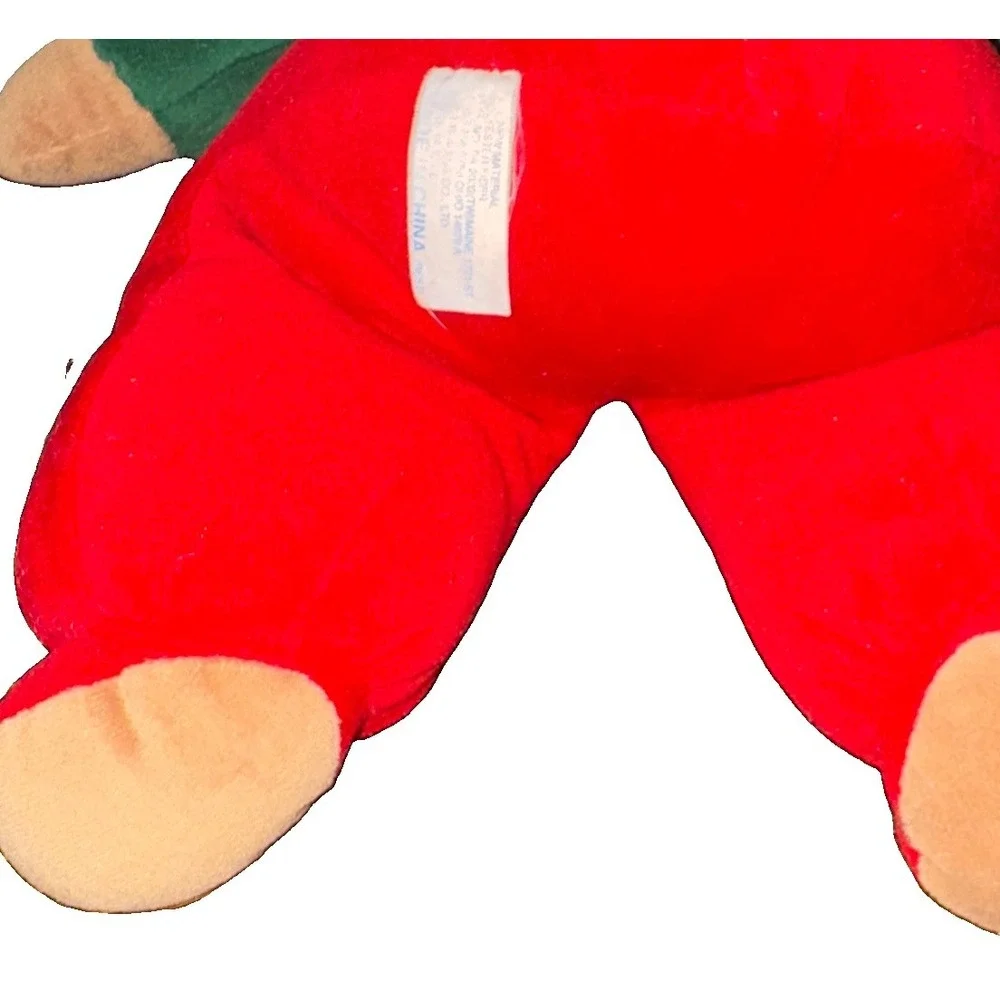 Vtg Baby Soft Expressions Moose Plush Velour Rattle Xmas Tree  13